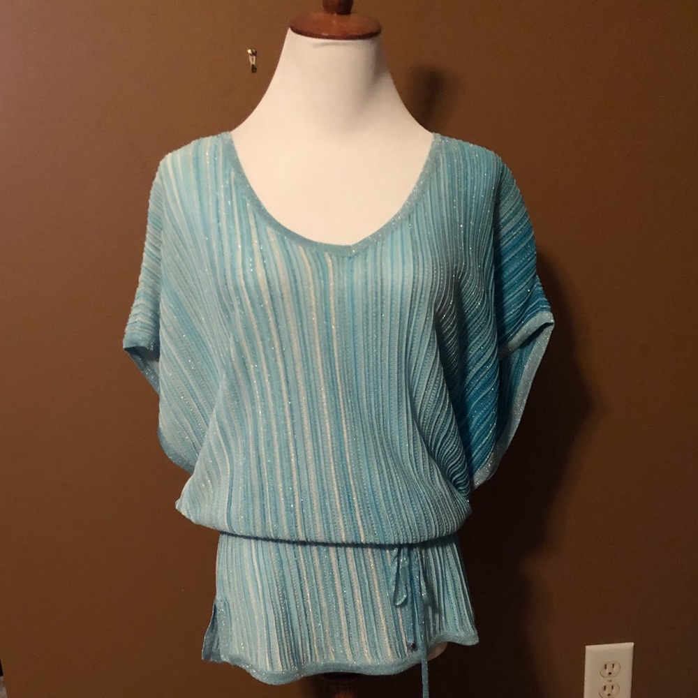 Tiffany Blue and White Top